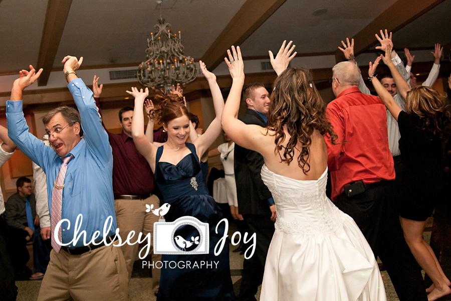 Guests dance at Sara and Brandon's wedding in West Chicago. 