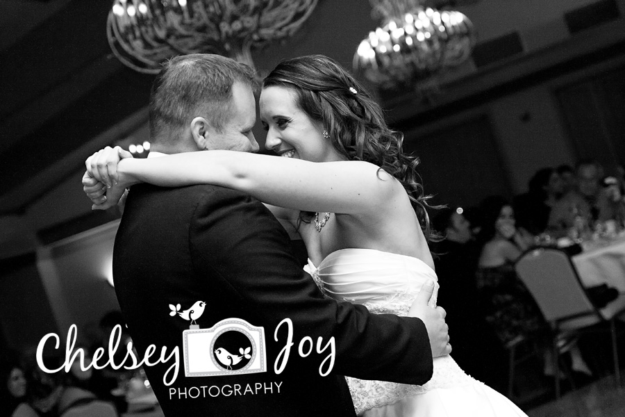 Bride and groom dance at their St. Andrews Golf & Country Club wedding. 