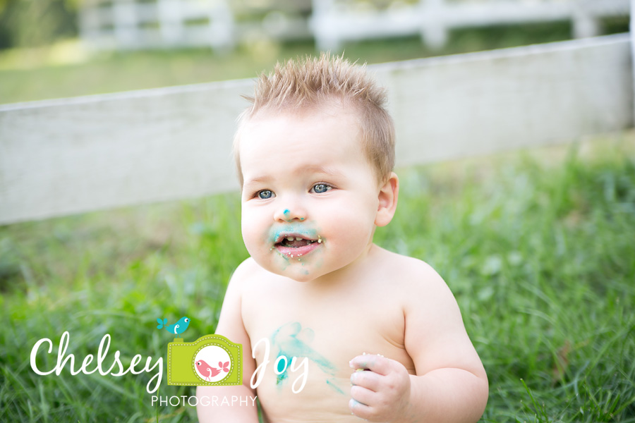 Jackson is photographed eating cake at the Danada Equestrian Center. 