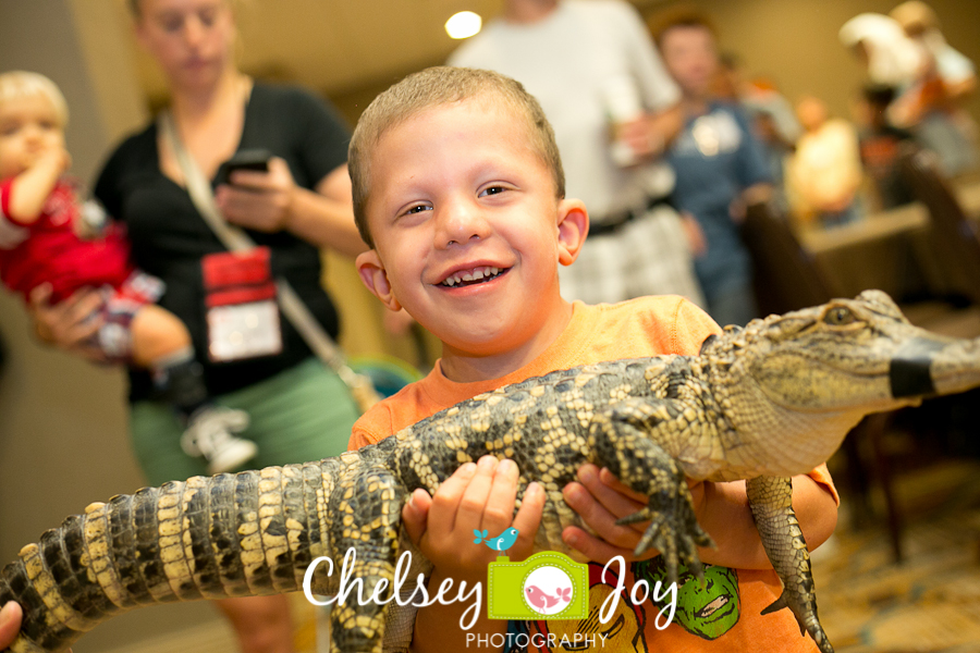 On the second day of the conference, the kids and their families go to a a Gatorland Meet & Greet. There was a snake and alligator that everyone got to touch and hold if they wanted to.  