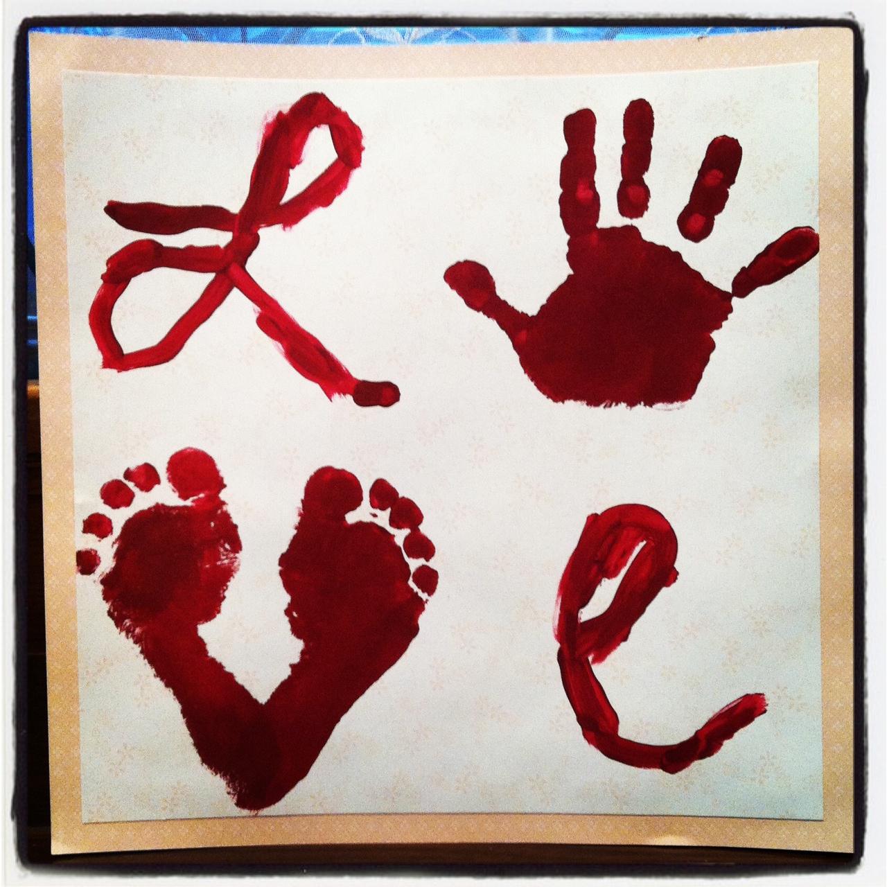 Valentine's Day handprint craft idea.