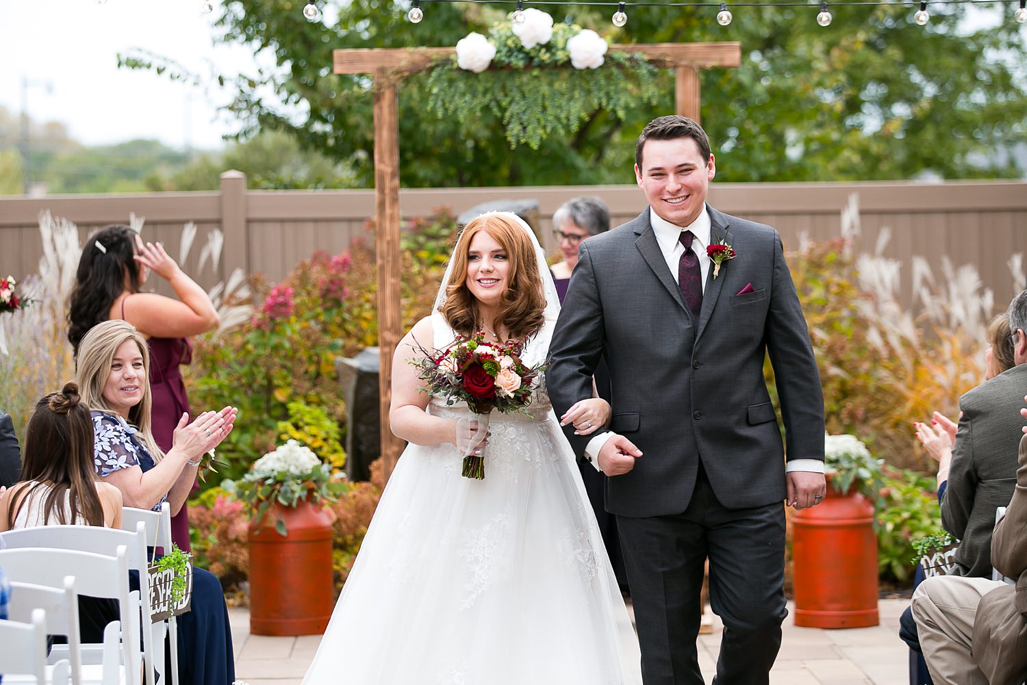 Wedding ceremony at Hoosier Grove Barn