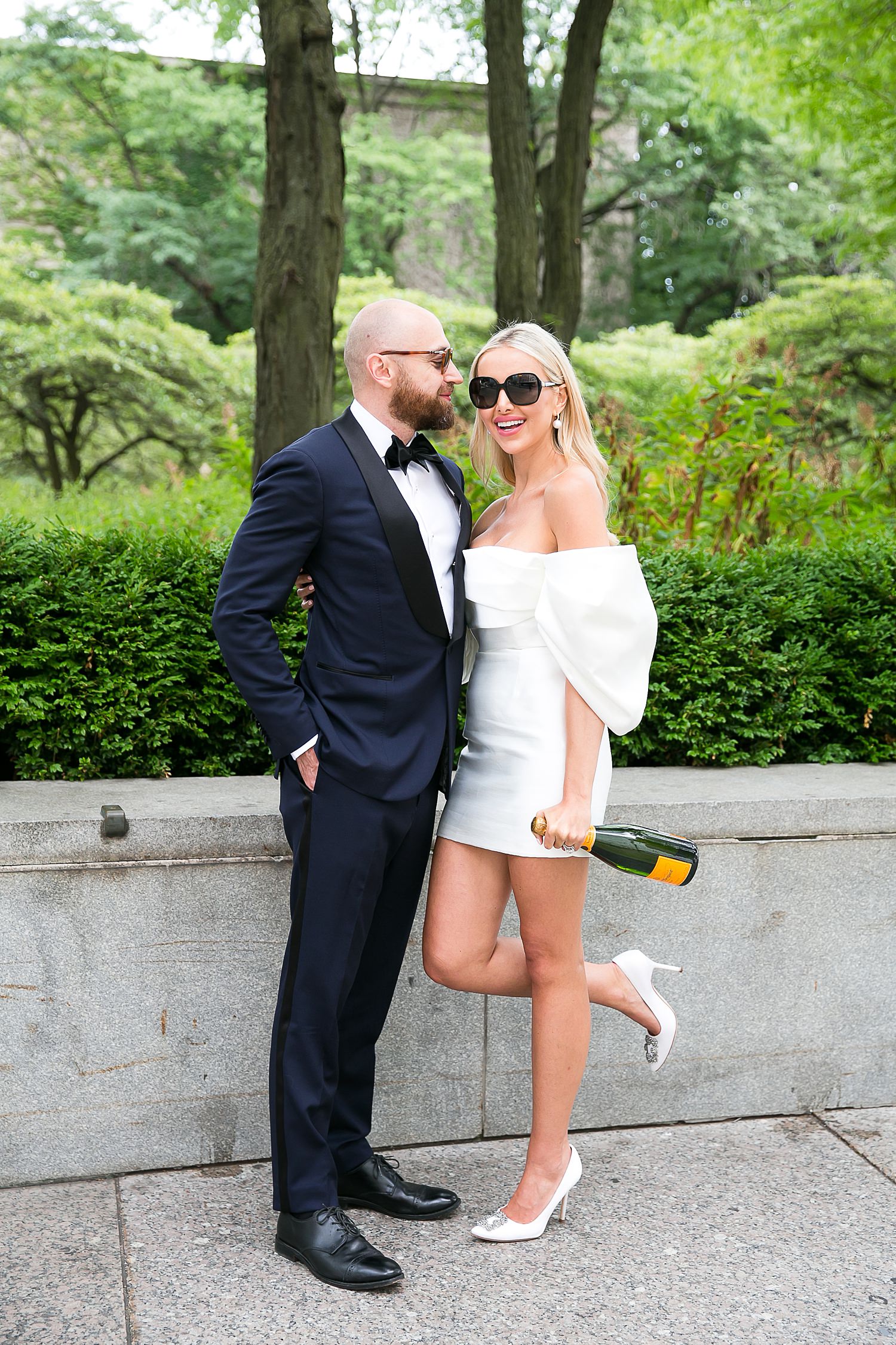 Couple celebrating their elopement in Chicago