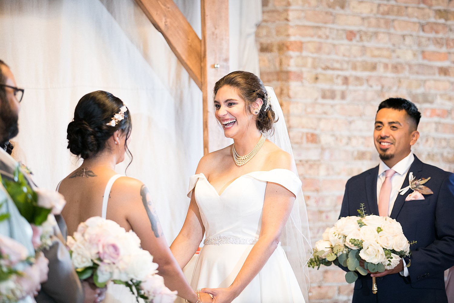 Exchanging wedding vows at The Haight.