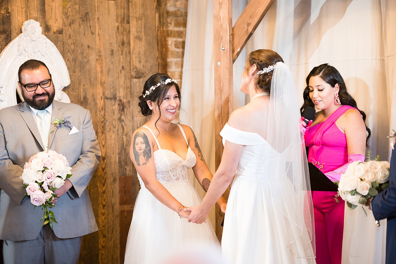 Exchanging rings at The Haight wedding ceremony.