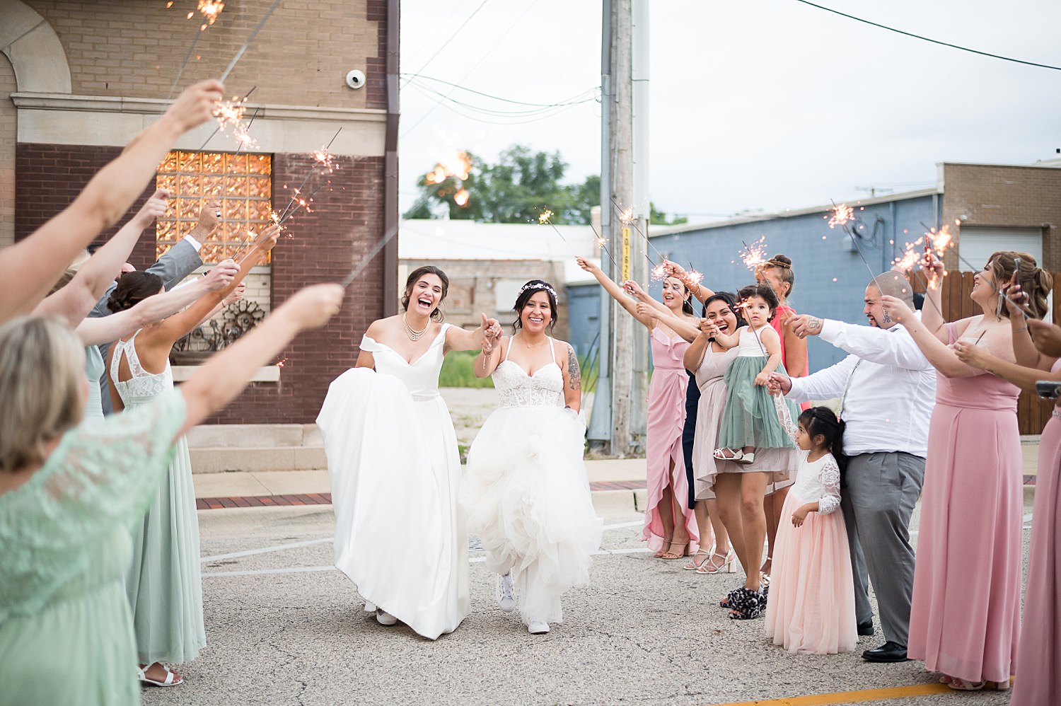 Sparkler wedding exit at The Haight in Elgin.