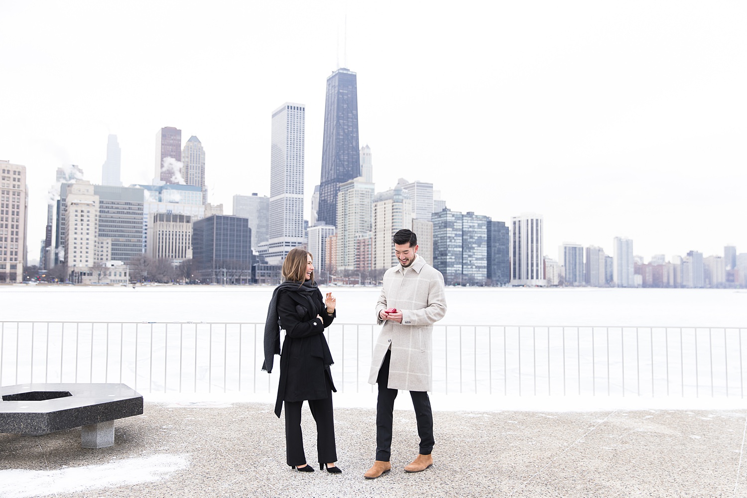 Couple celebrates engagement in Chicago