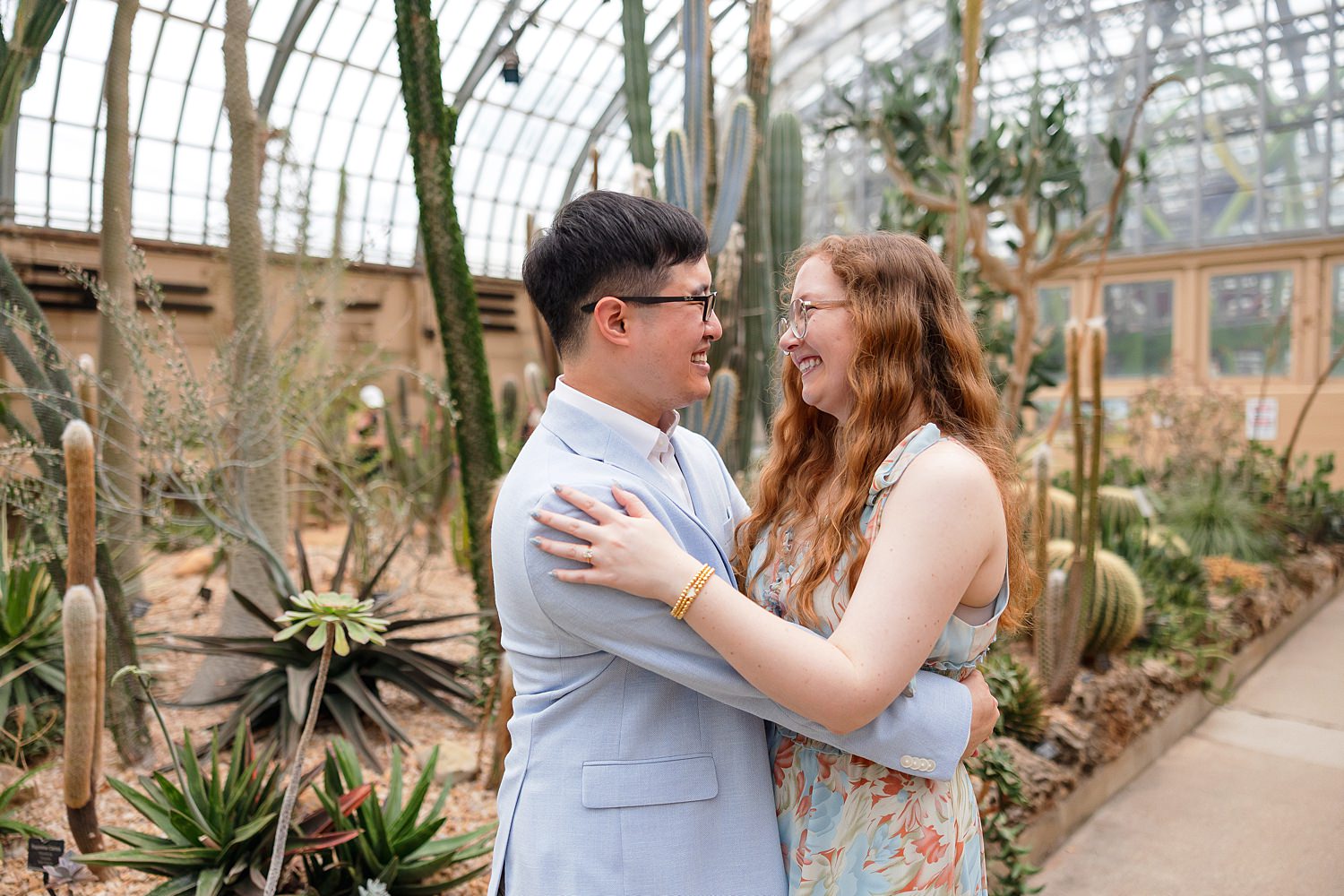 Couple smiles in Desert House