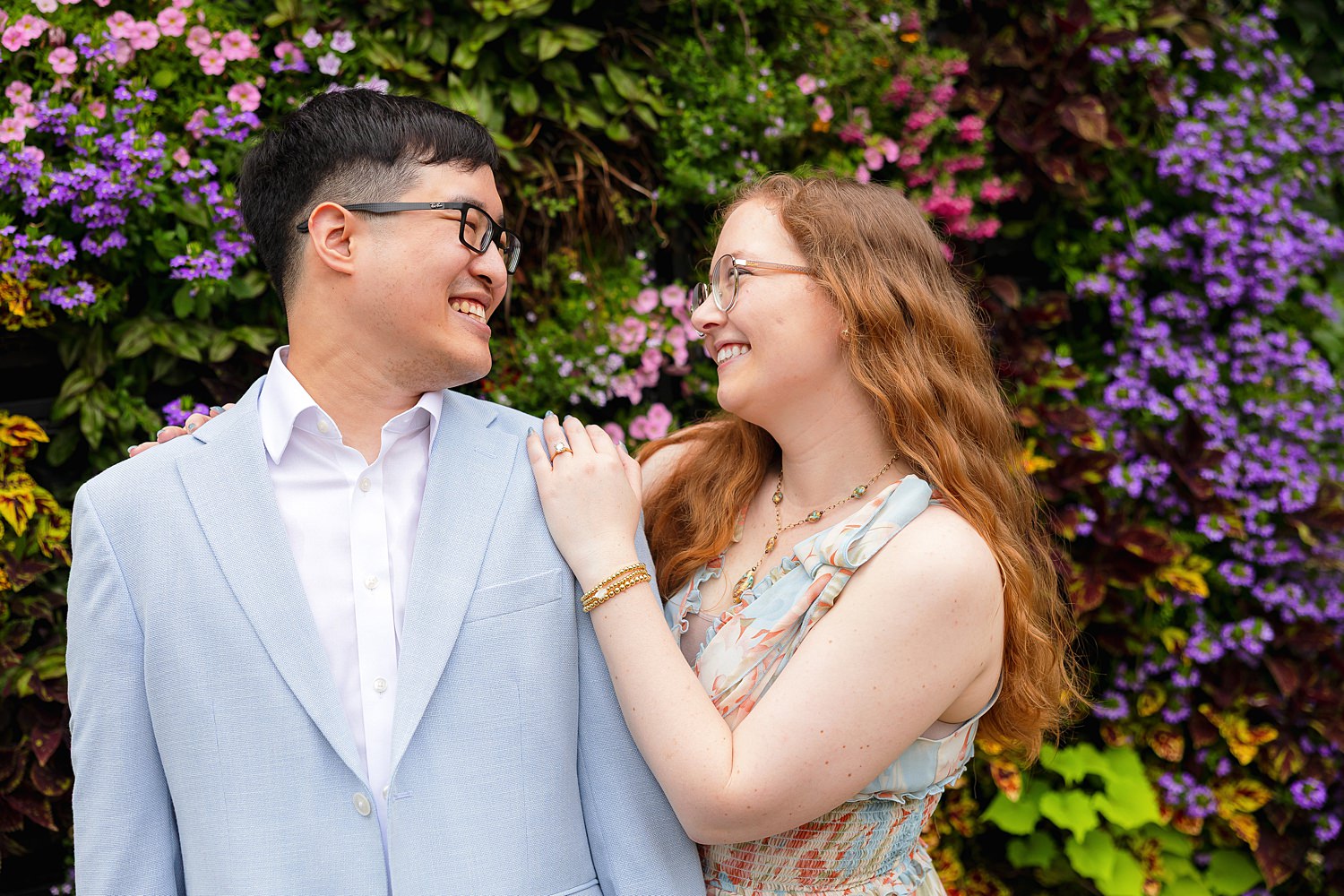 Couple takes engagement photos 