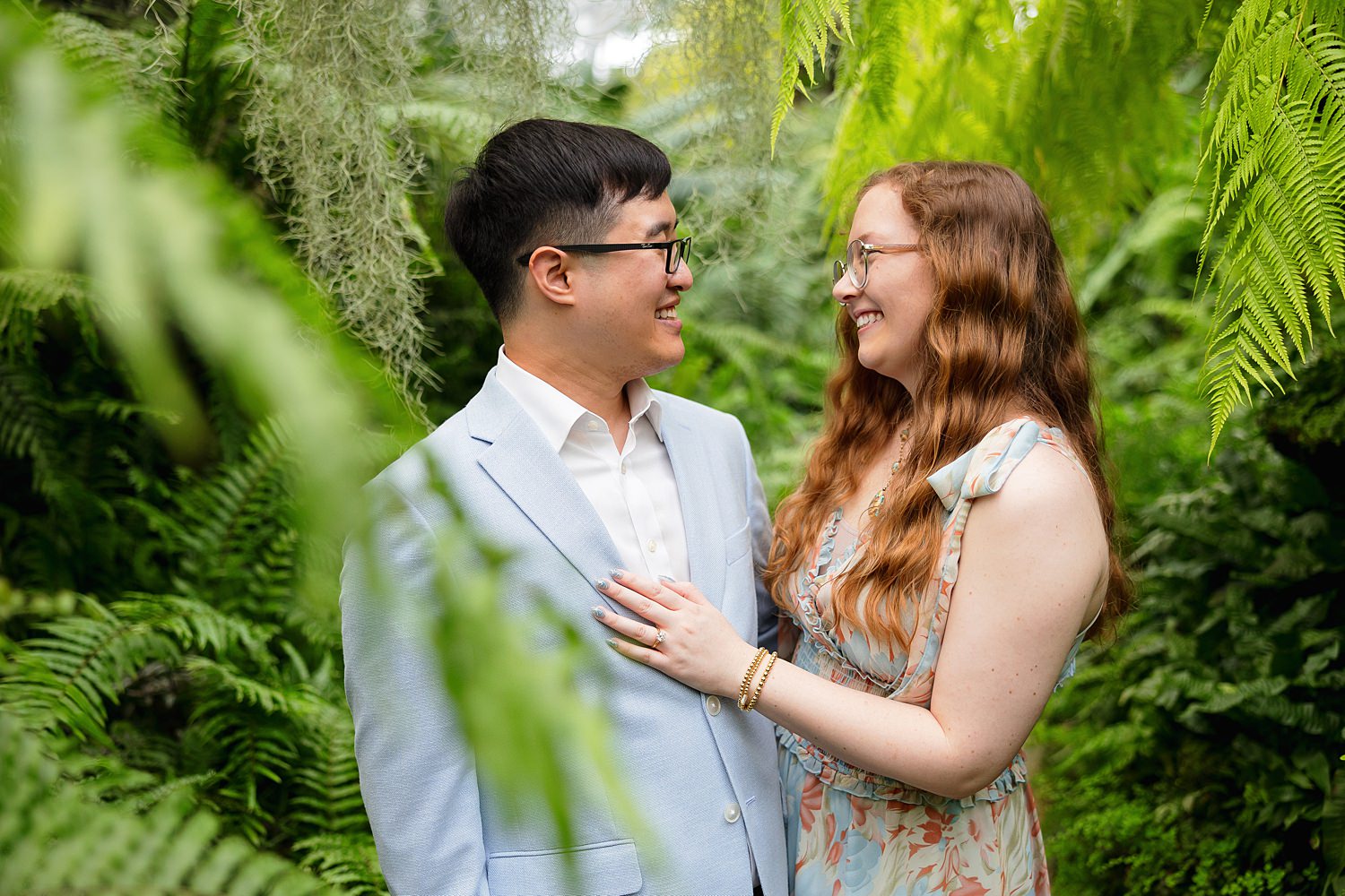 Couple takes engagement photos 