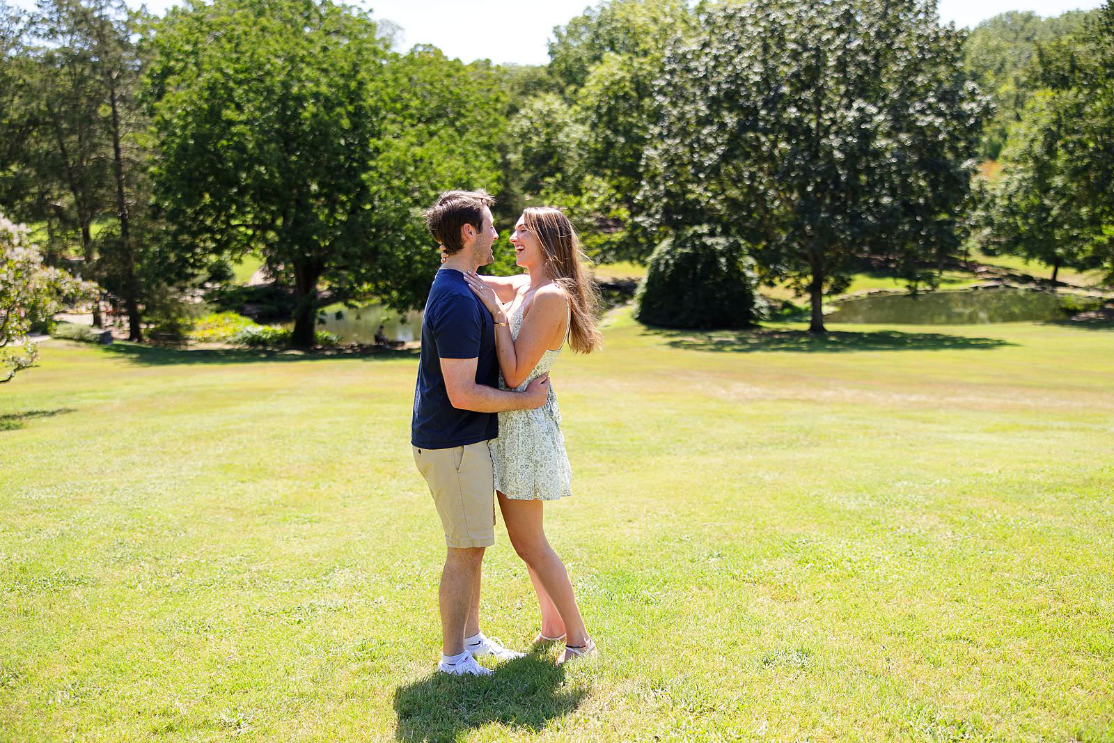 Engaged couple at Cheekwood