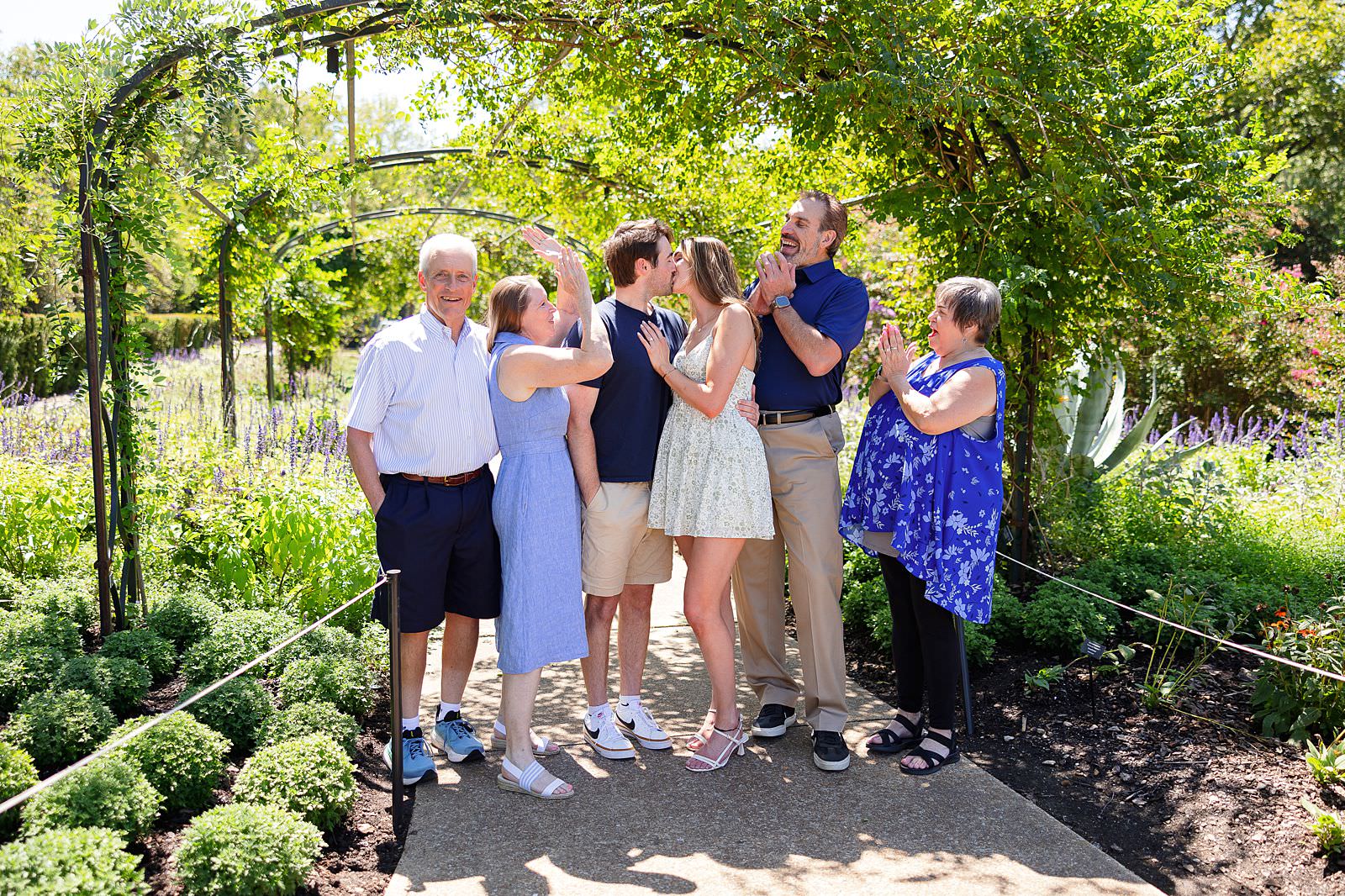 Family celebrates engaged couple