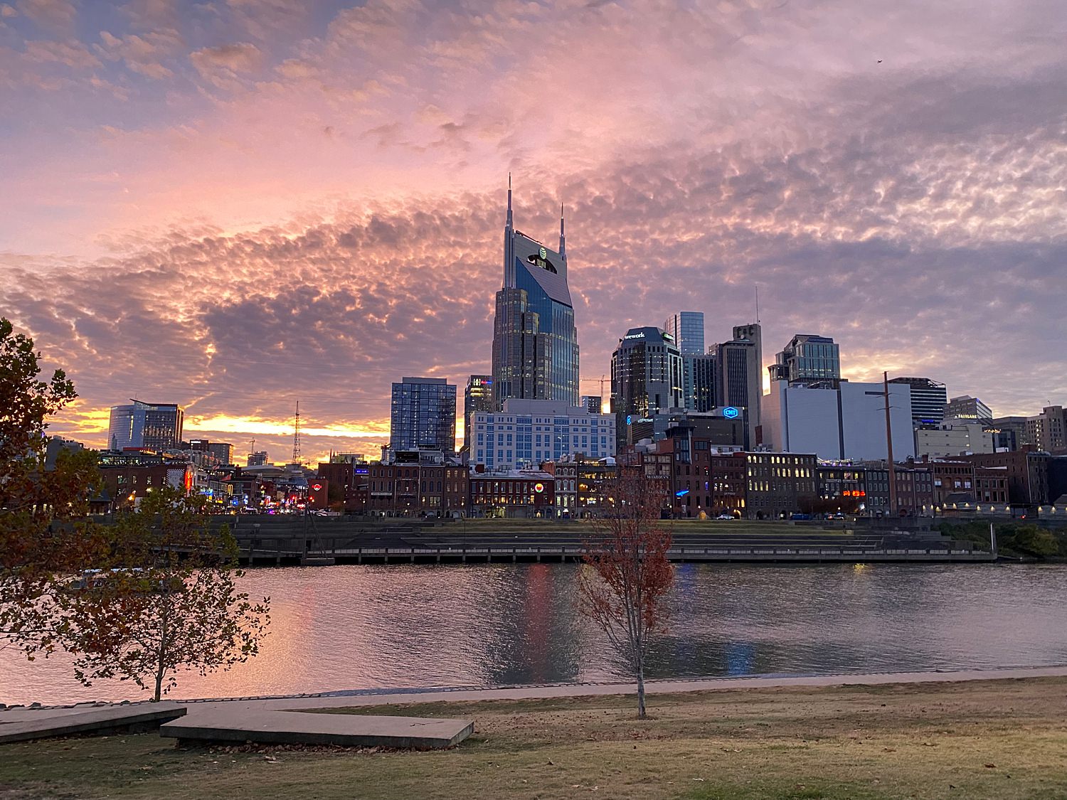 Skyline view from Wasioto Park, romantic Nashville TN proposal location