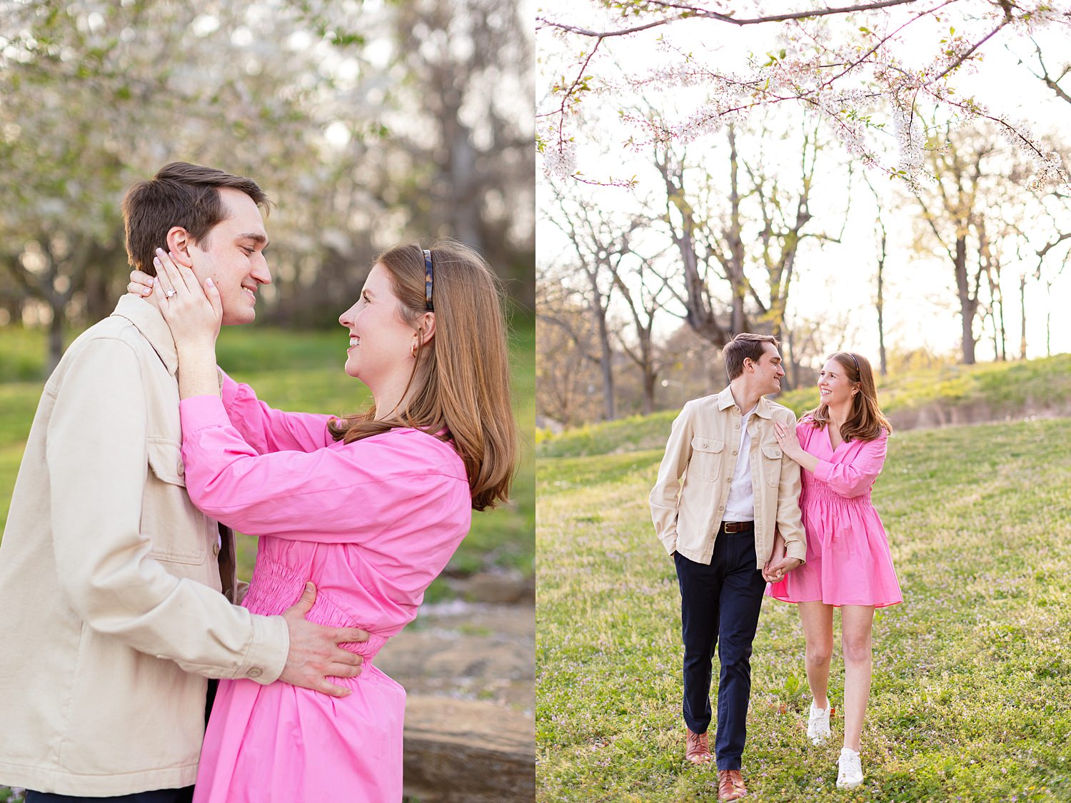 Engaged couple at Shelby Bottoms Greenway