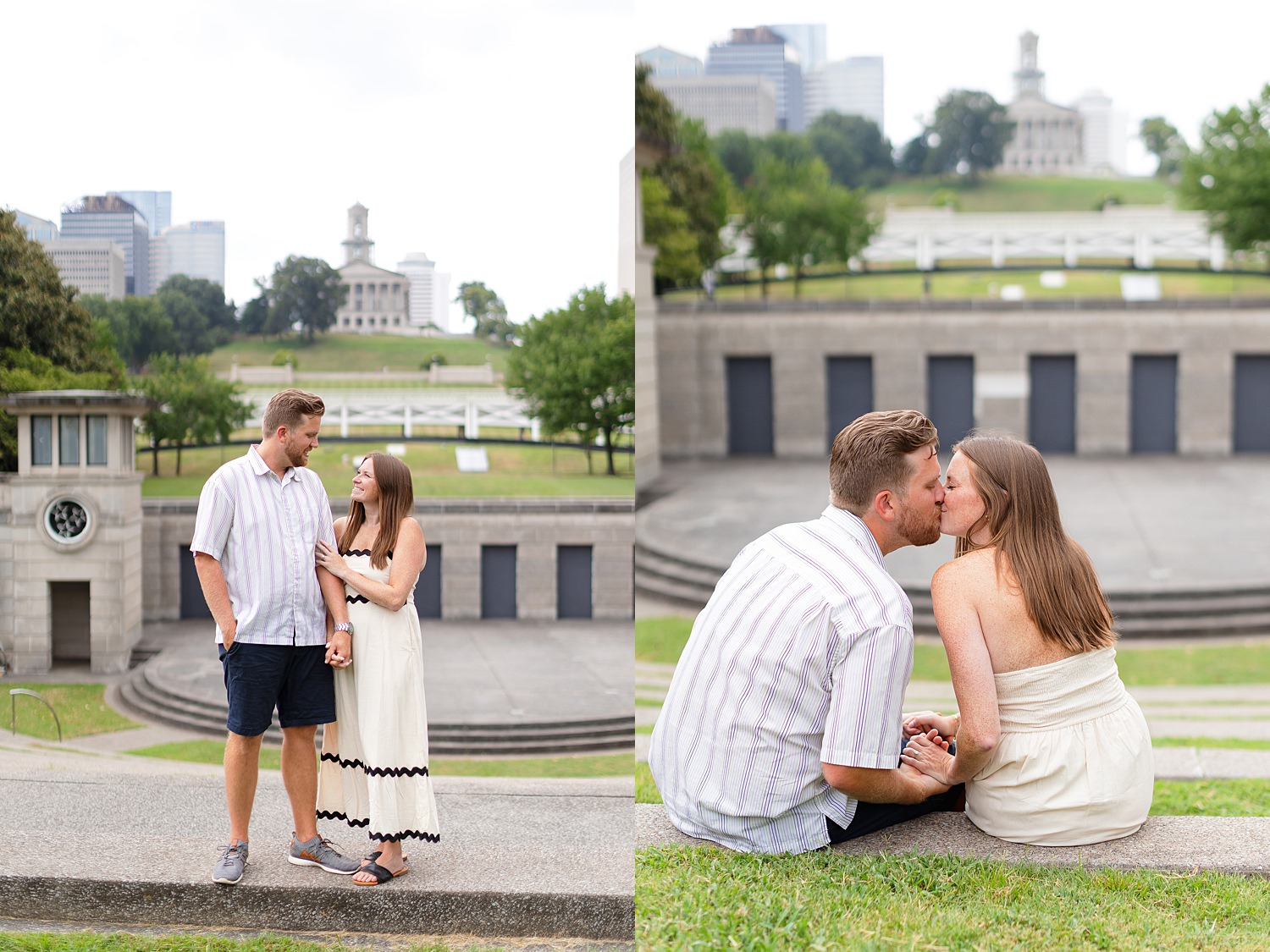 Engaged couple at Bicentennial Capitol Mall State Park