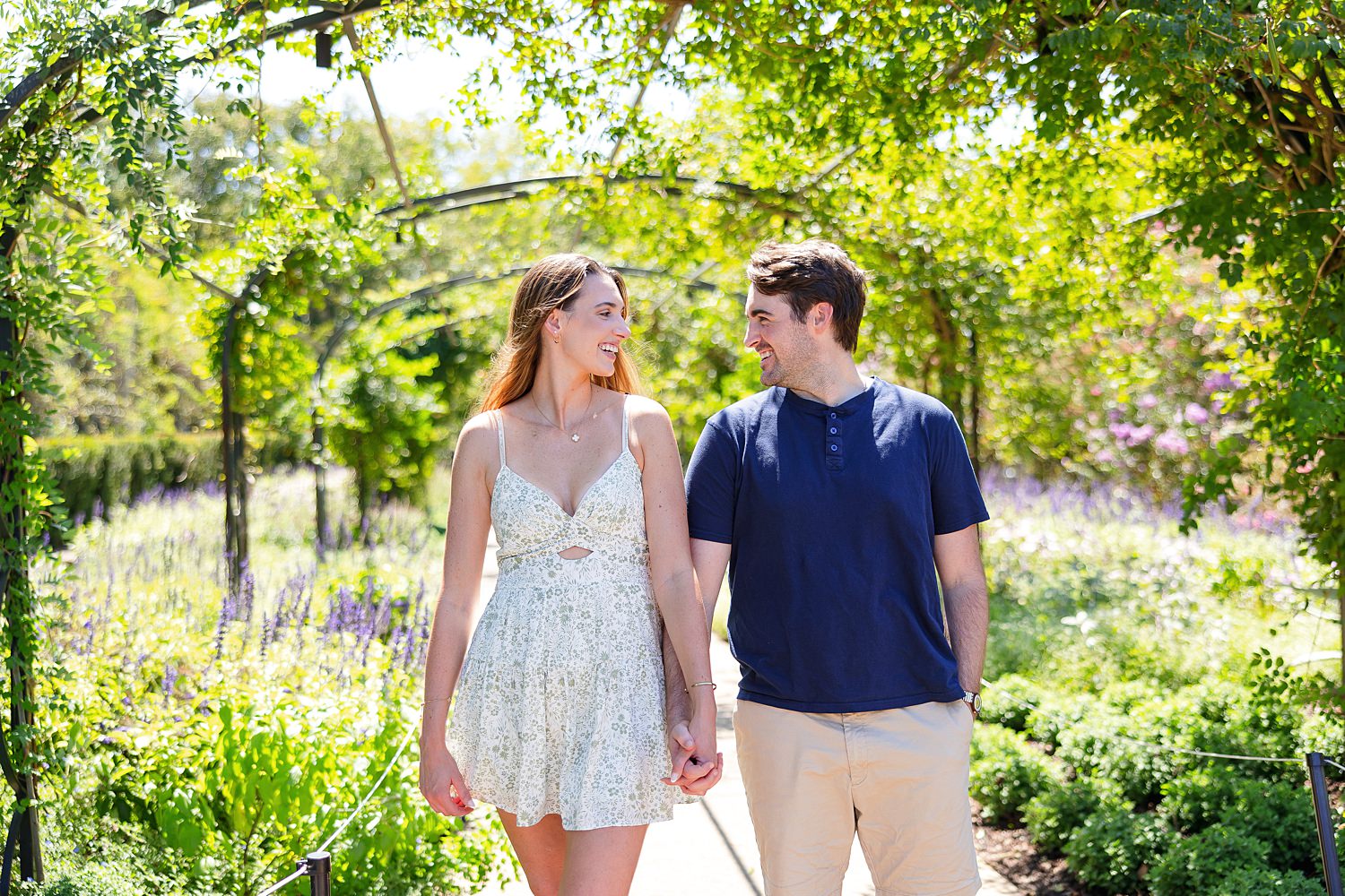 Engaged couple at Cheekwood