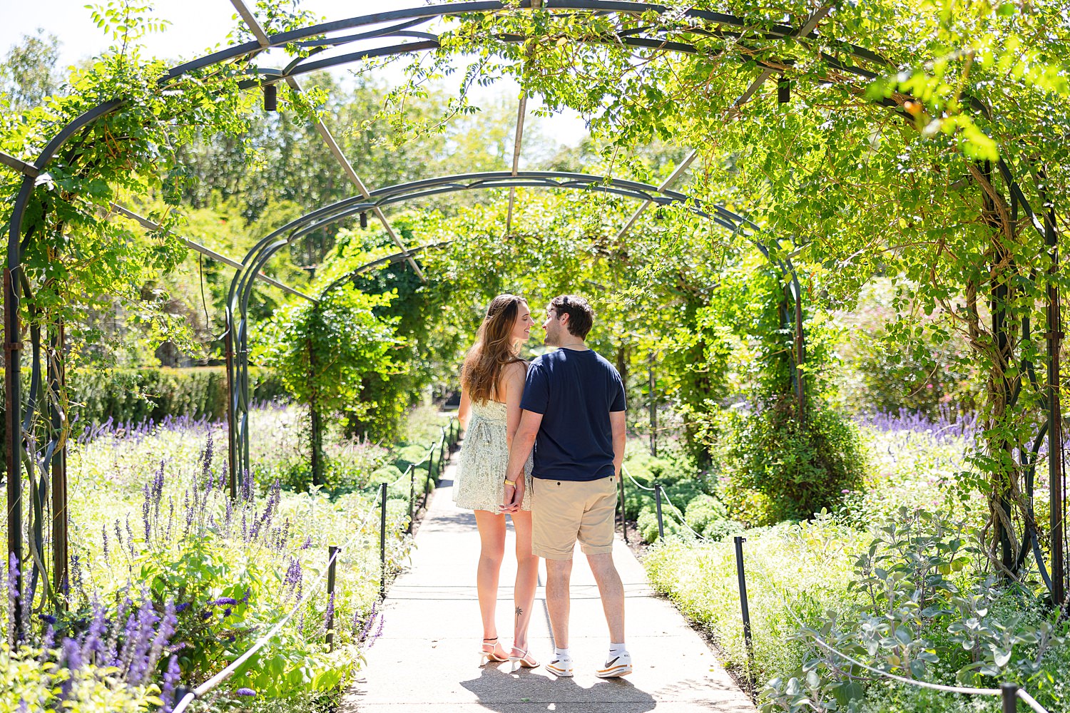 Engaged couple at Cheekwood one of the best places to propose in Nashville TN