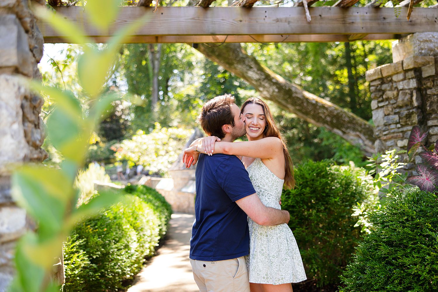Engaged couple at Cheekwood