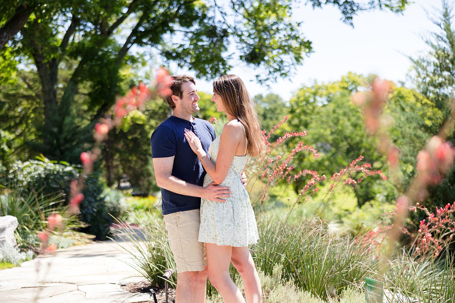 Engaged couple at Cheekwood