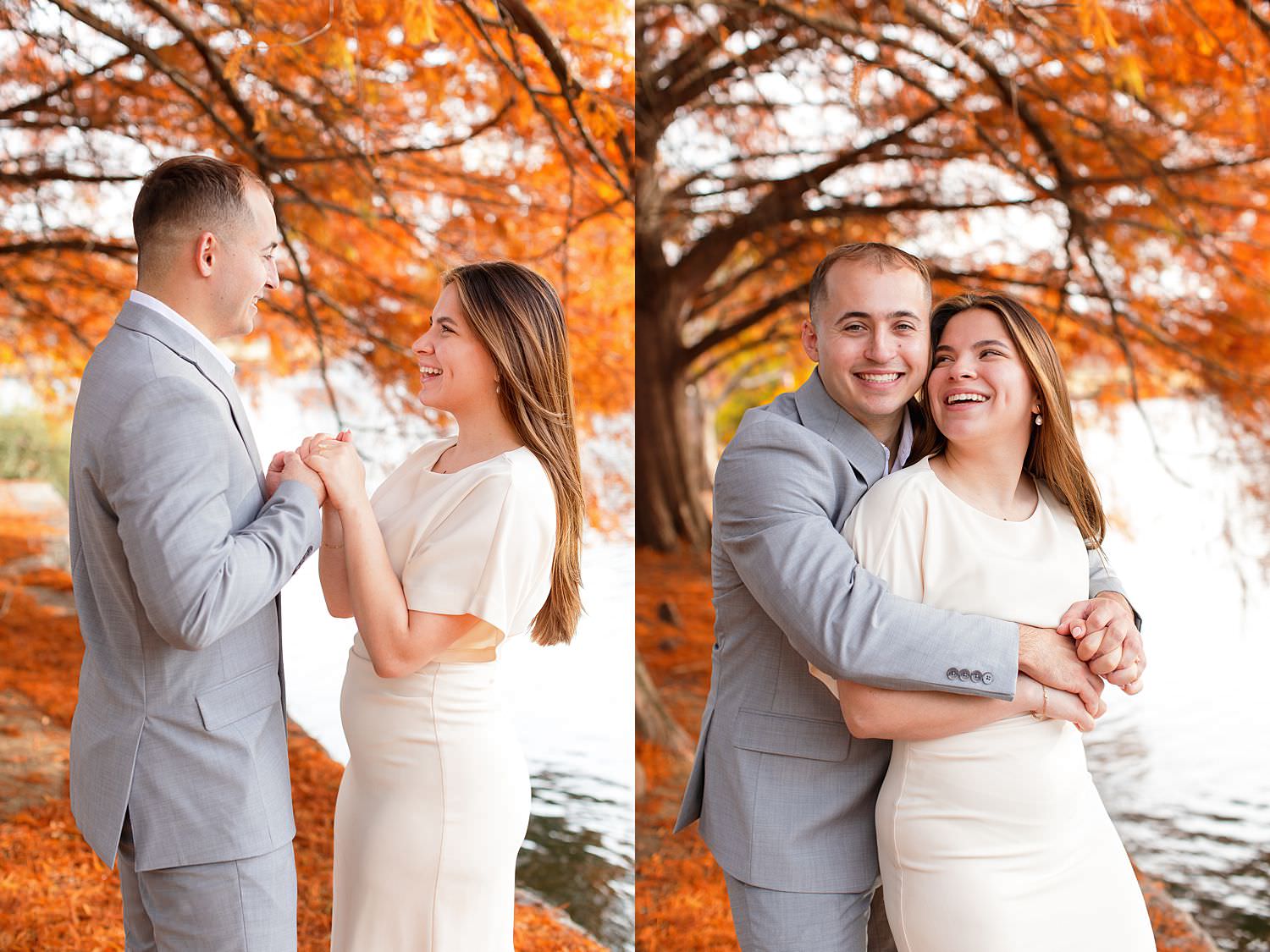 Fall engagement photos at Centennial Park in Nashville.