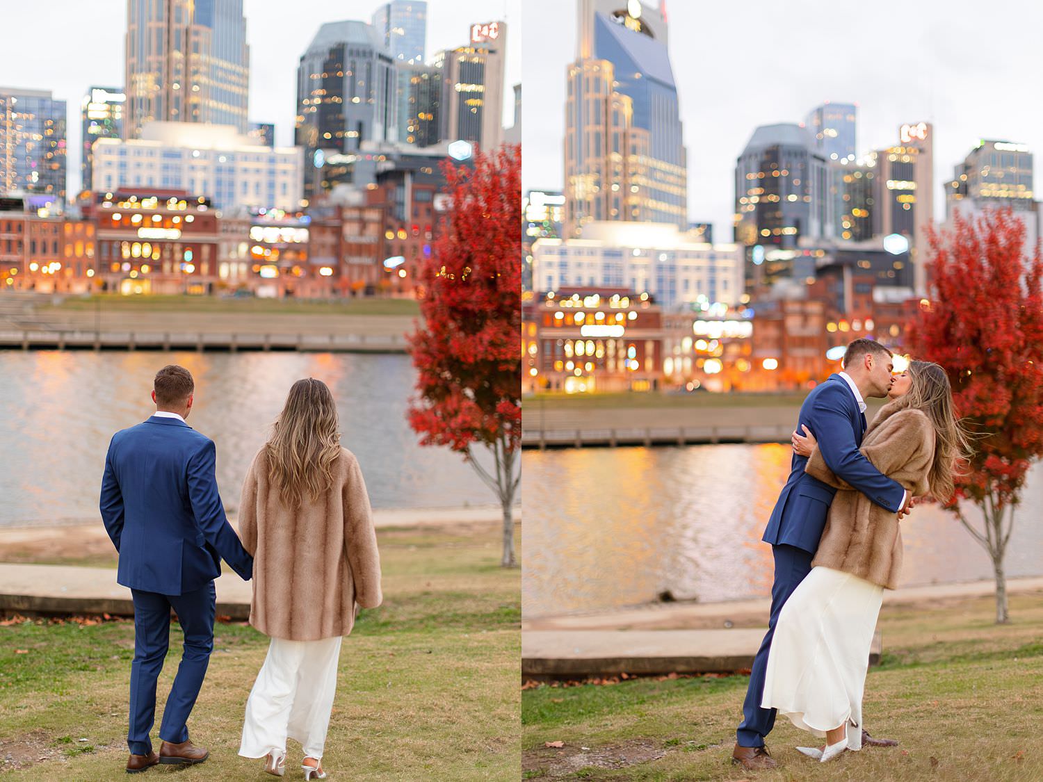 Nashville engagement photos at sunset.